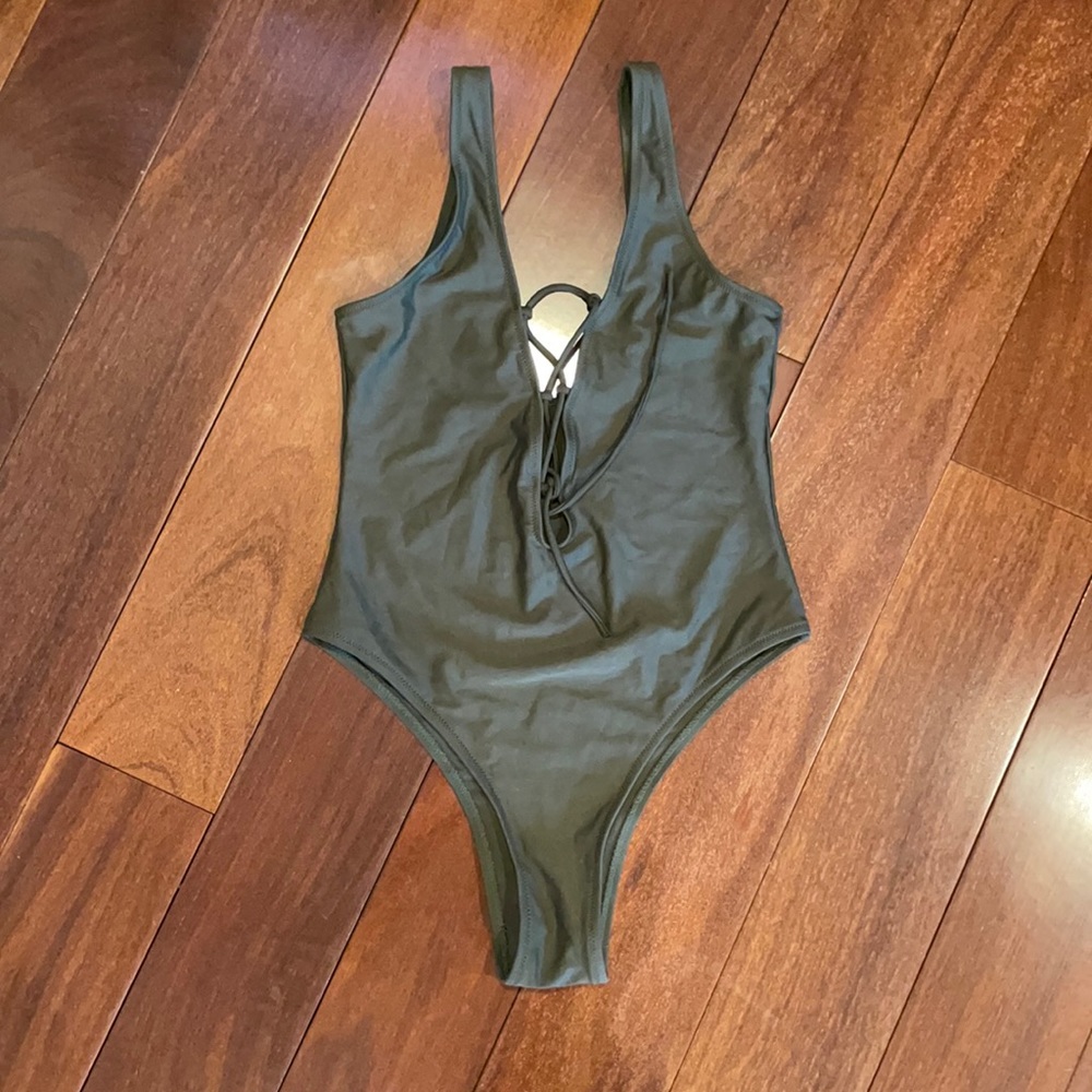 Low Cut One Piece Bathing Suit
